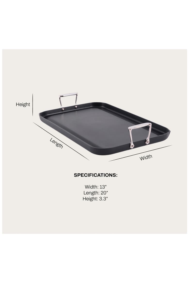 HA-1 Expert Hard Anodized Nonstick Double-Burner Griddle, Alternate, color, BLACK