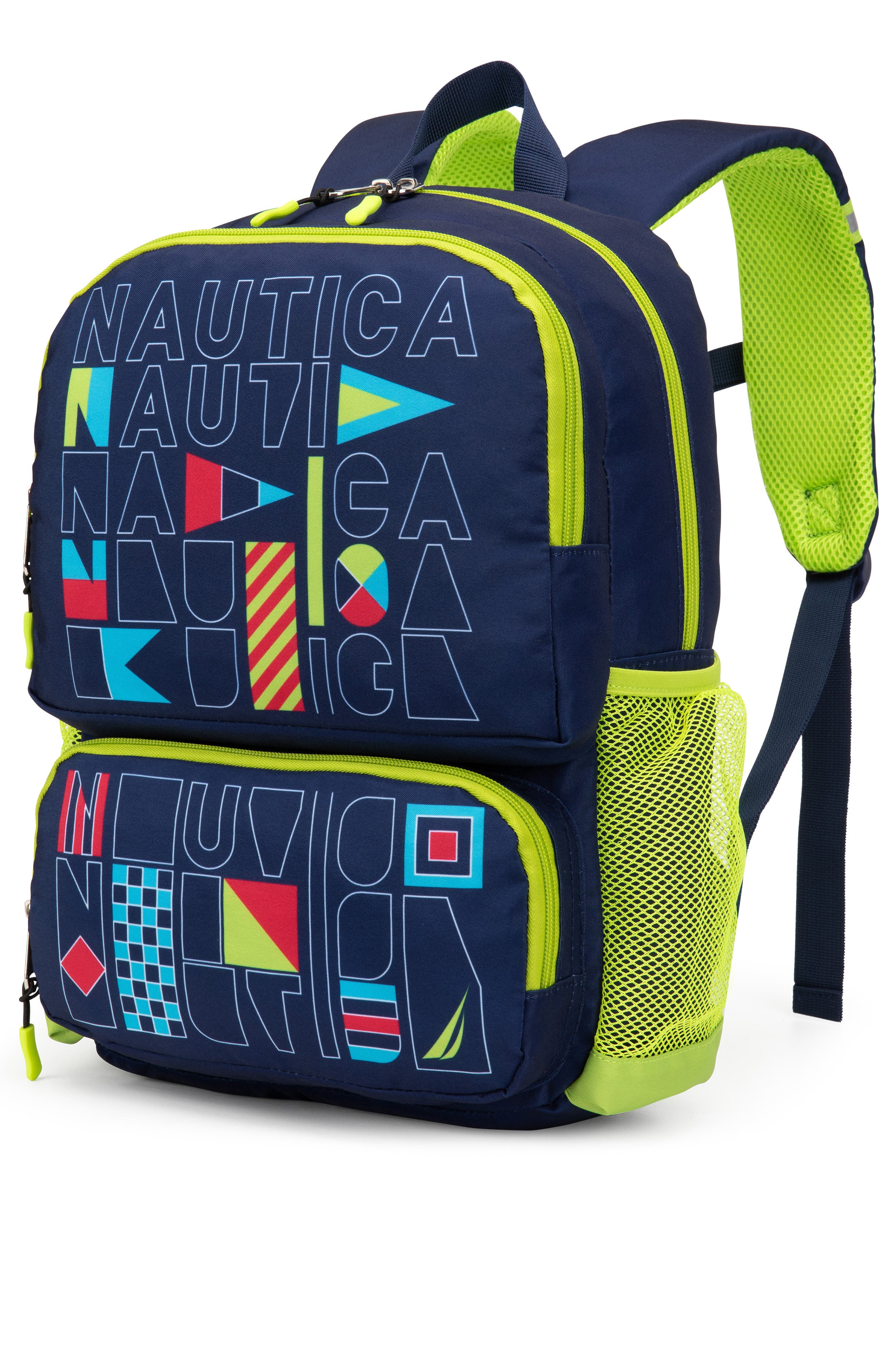 Nautica Flags 16 Inch Backpack for Kids and Teens, Alternate, color, Flags