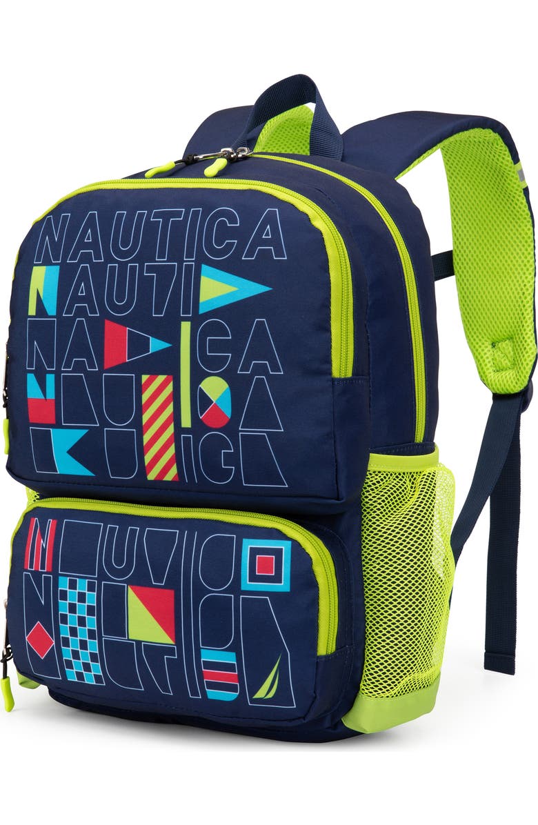 Nautica Flags 16 Inch Backpack for Kids and Teens, Alternate, color, Flags