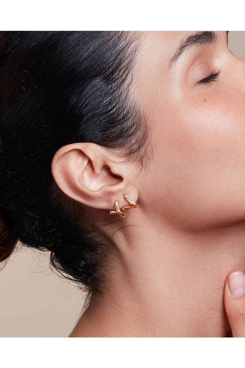Eden Earrings Natural Gemstones. Handmade in Italy, Alternate, color, Diamonds