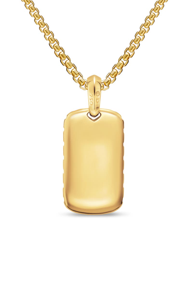 Men's Chevron Tag in 18K Yellow Gold with Tiger's Eye, 27mm, Alternate, color, GOLD
