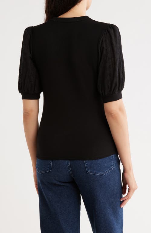 Cyrus Eyelet Sleeve Top In Black