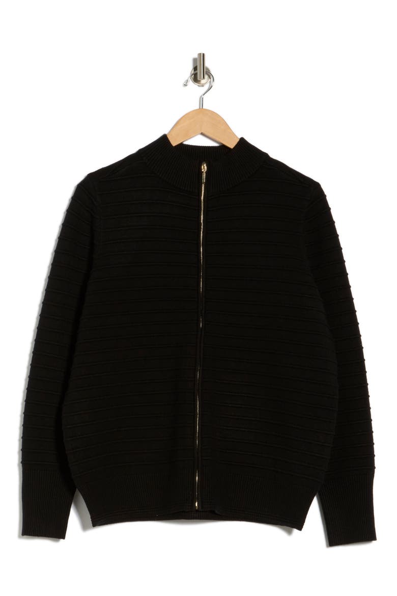 Mason Zip Cardigan, Alternate, color, BLACK