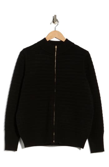 By Design Mason Zip Cardigan In Black