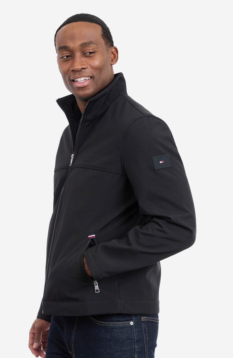 Tommy Hilfiger Water Resistant Softshell Jacket, Alternate, color, Black