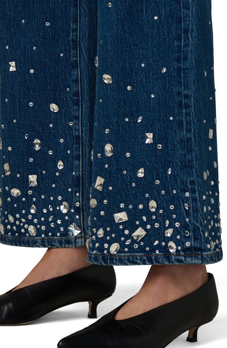 Joe's Jeans The Mia Stone Embellished Ankle Wide Leg Jeans, Alternate, color, Crystal Sky
