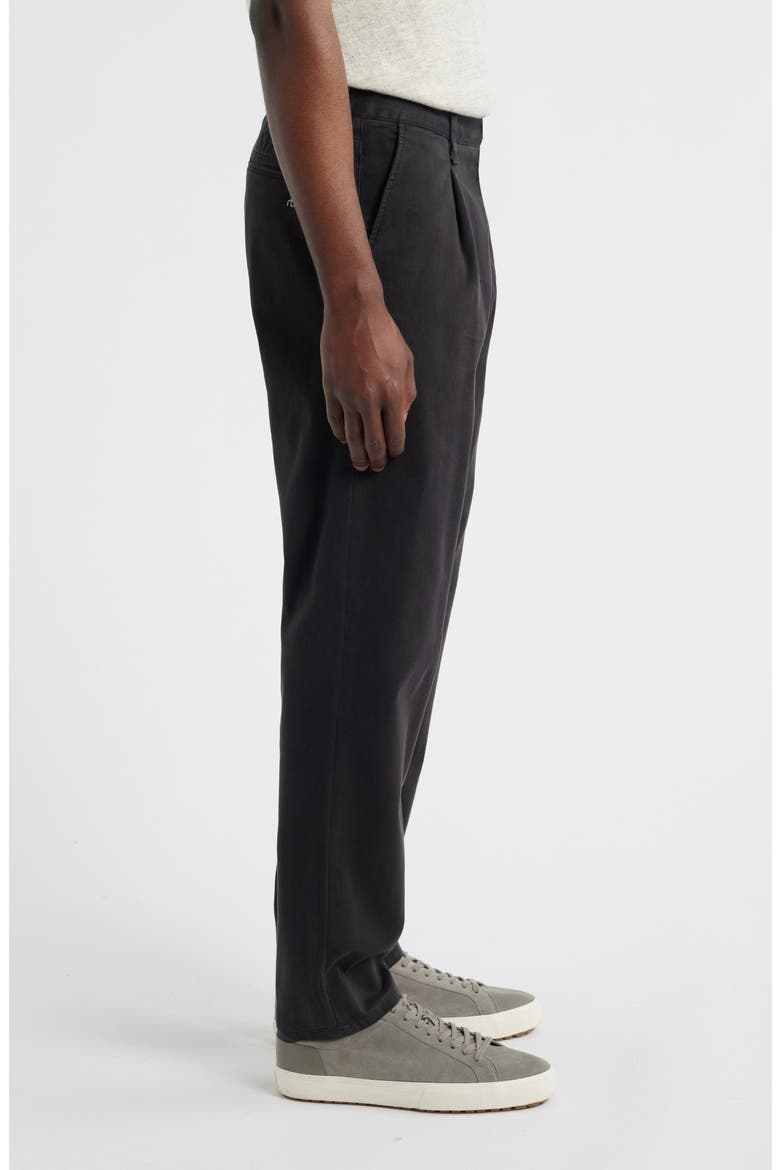 Evan Trim Fit Pleated Stretch Cotton Chinos, Alternate, color, BLACK
