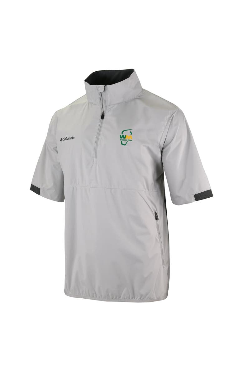 Columbia Men's Columbia  Gray WM Phoenix Open Big Shot Omni-Wick Short Sleeve Half-Zip Windbreaker Jacket, Alternate, color, Gray