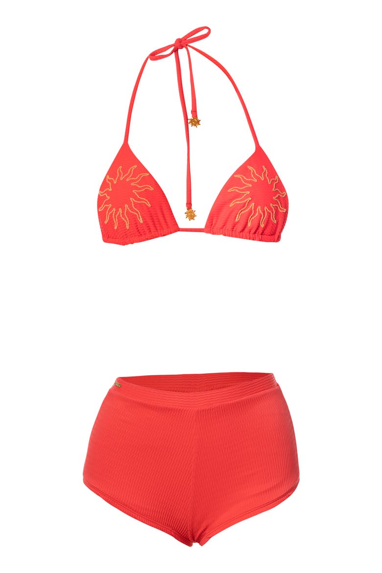 Sunset Punch Caryn Swim Shorts, Alternate, color, BRIGHT RED