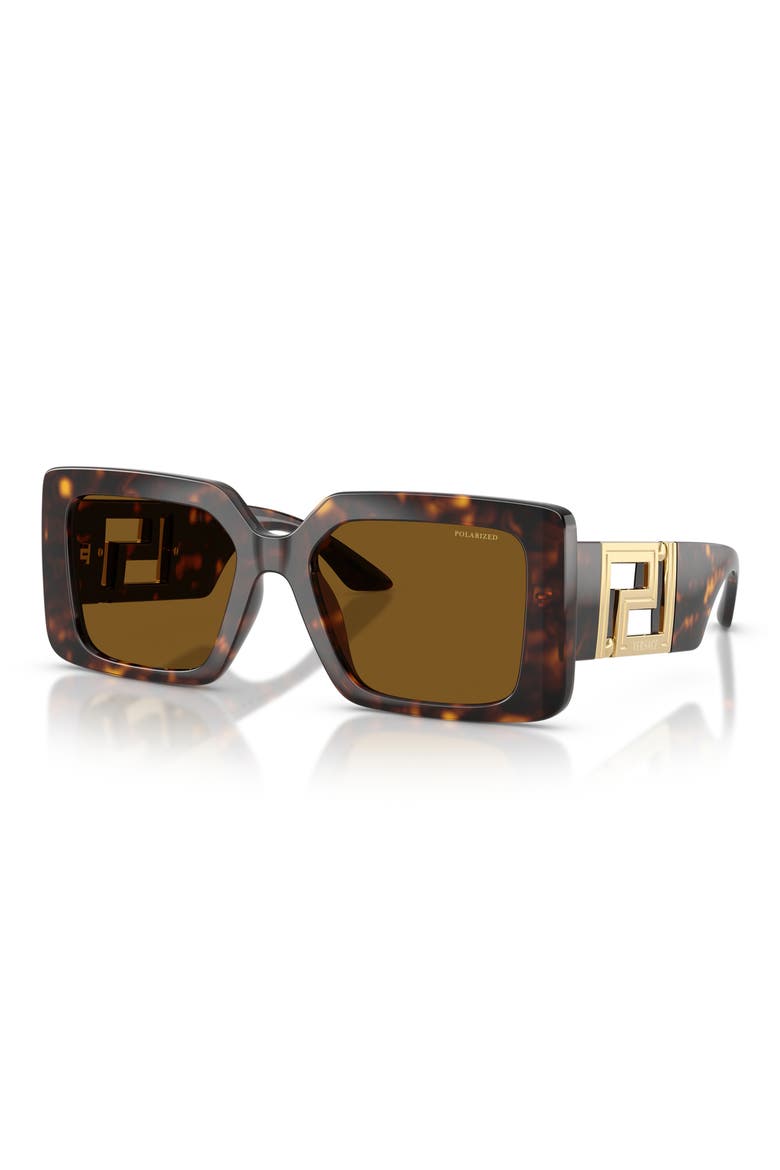 55mm Polarized Square Sunglasses, Alternate, color, HAVANA / BROWN POLAR
