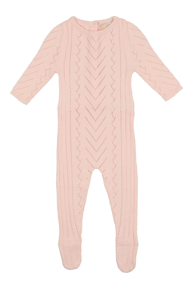 Pretty Pointelle Footie, Main, color, PEACH