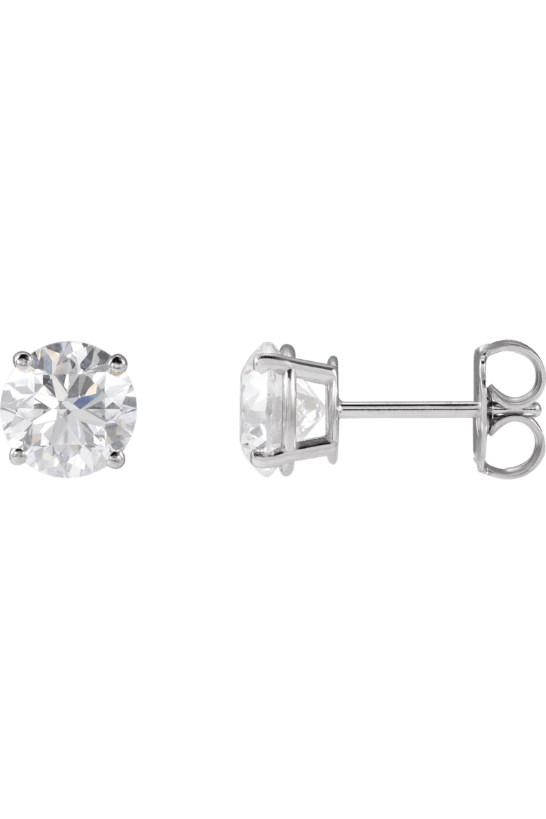 4 CT Lab-Grown Diamond Stud Earrings in 14K Gold, Alternate, color, White