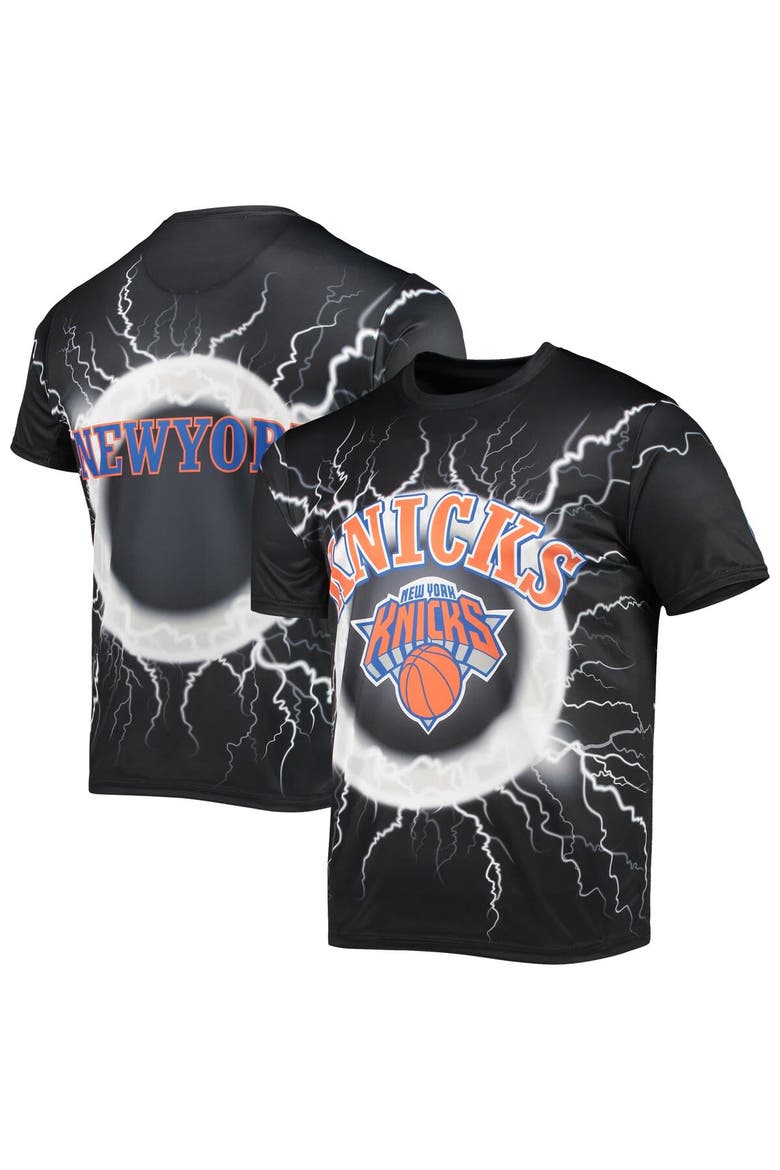 Men's FISLL Black New York Knicks Tornado Bolt T-Shirt, Main, color, Black