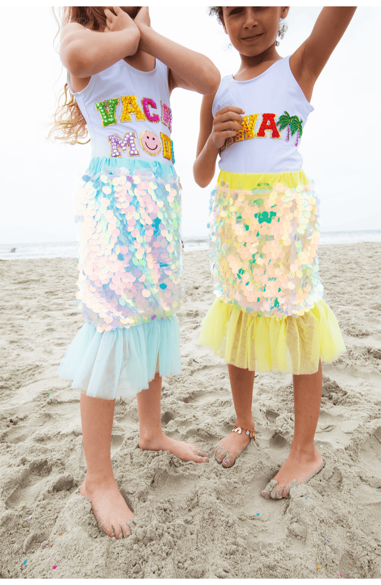 Lola + The Boys Paillette Ruffle Mermaid Coverup, Alternate, color, 