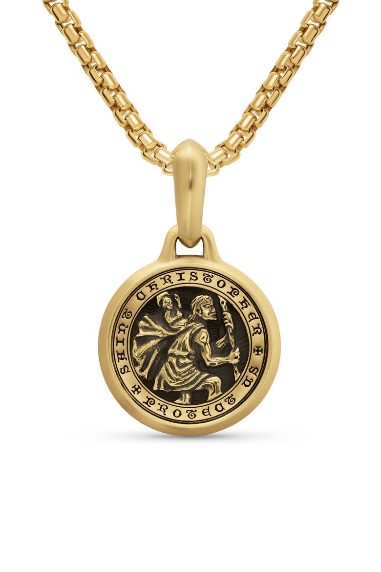 Men's 18k Gold St. Christopher Amulet, Main, color, GOLD