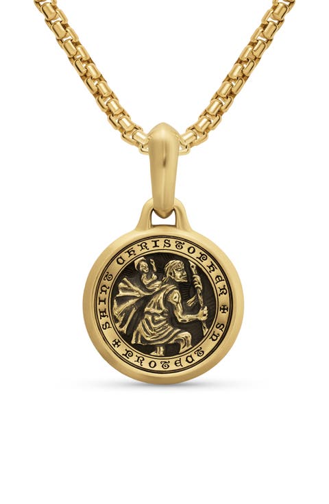 Men's 18k Gold St. Christopher Amulet