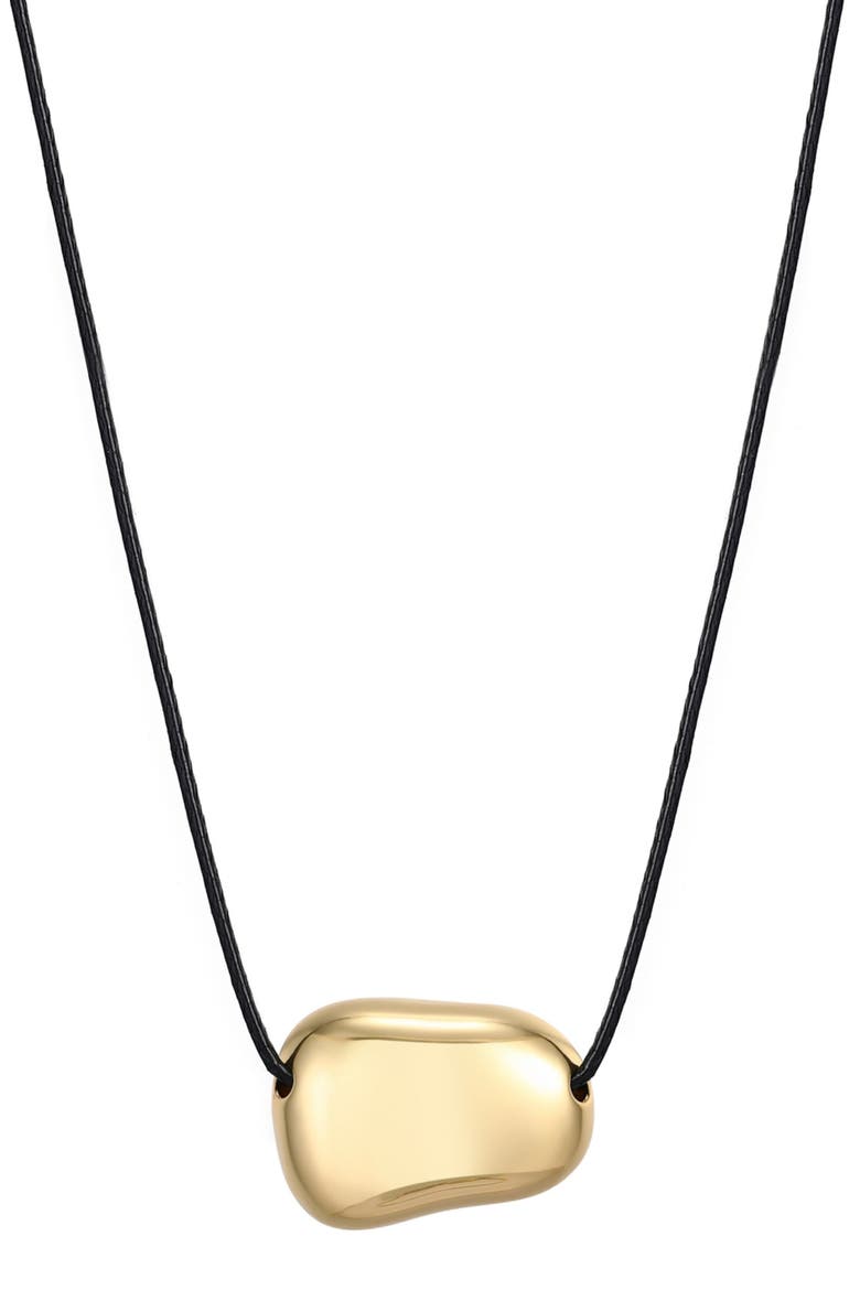 18K Gold Plated Pebble Pendant Necklace, Main, color, GOLD/ BLACK