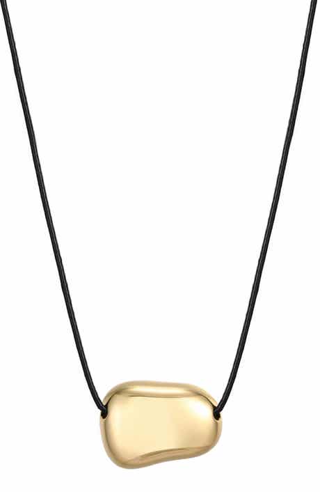 Adornia 18K Gold Plated Pebble Pendant Necklace