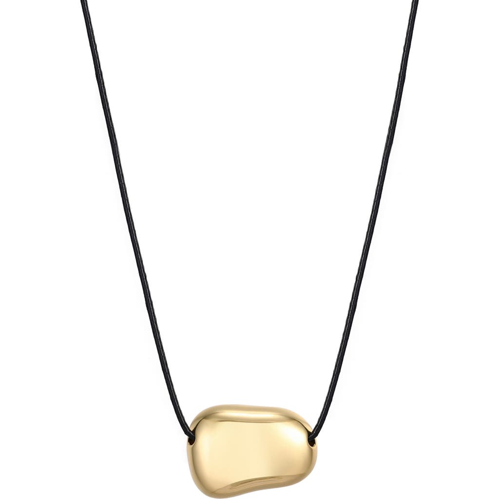 Adornia 18K Gold Plated Pebble Pendant Necklace in Gold/Black at Nordstrom Rack