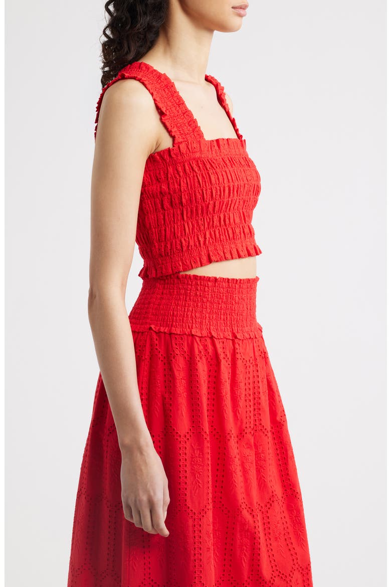 The Azalea Smocked Top, Alternate, color, RED