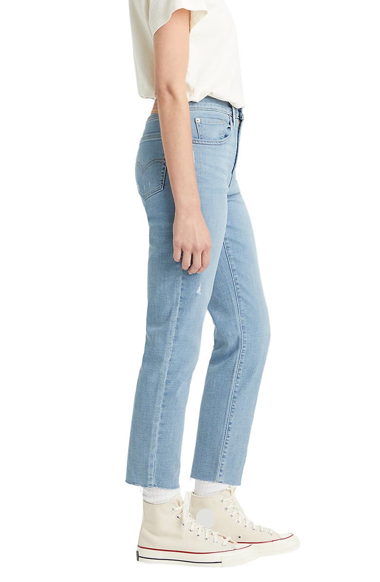 Levi's<sup>®</sup> 724 High Rise Raw Hem Straight Leg Jeans, Alternate, color, 