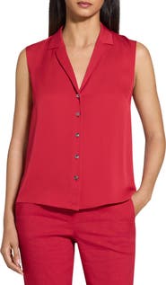 Theory Sleeveless Silk Woven Shirt