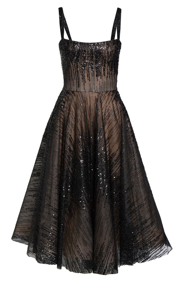 Bronx and Banco Mademoiselle Noir Sequin Cocktail Dress, Alternate, color, 