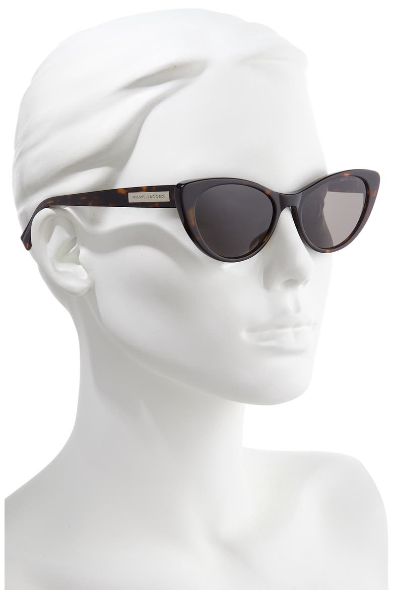 53mm Cat Eye Sunglasses, Alternate, color, DKHAVANA/ GREY BLUE