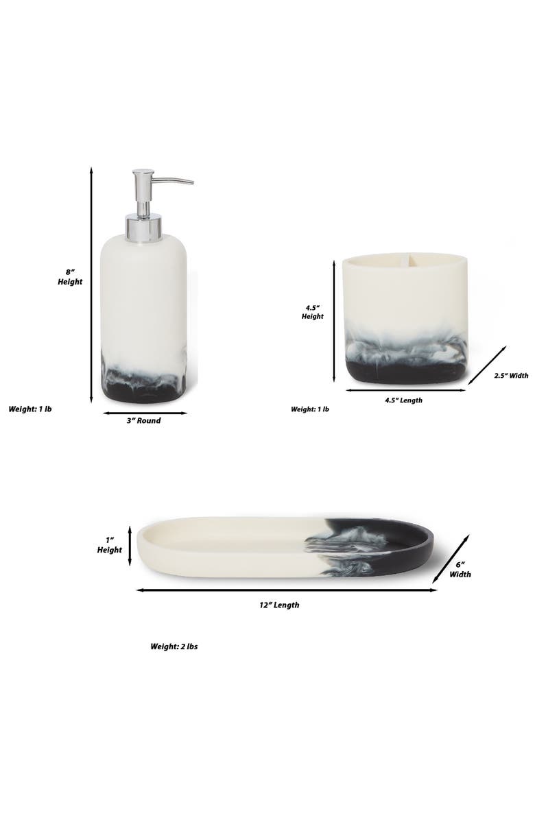 ROSELLI TRADING COMPANY Ombré 3-Piece Bathroom Accessory Set, Alternate, color,