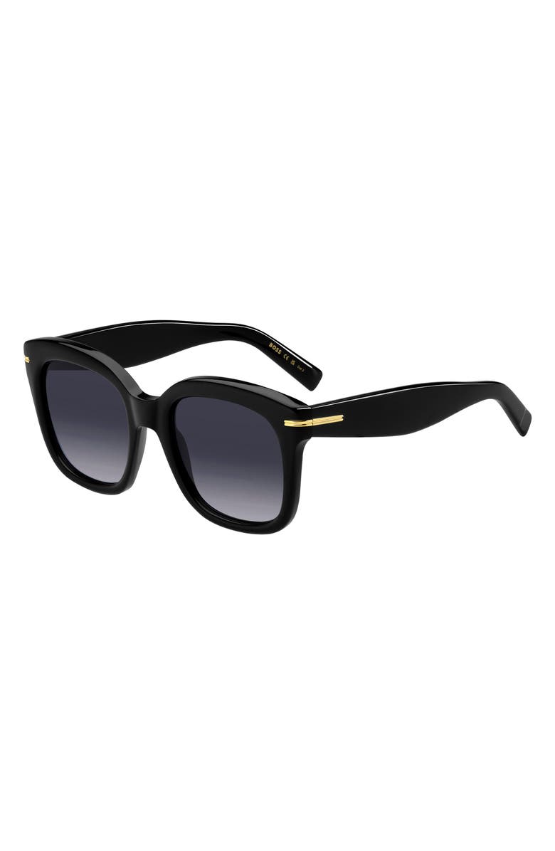 BOSS 53mm Gradient Square Sunglasses, Alternate, color, Black