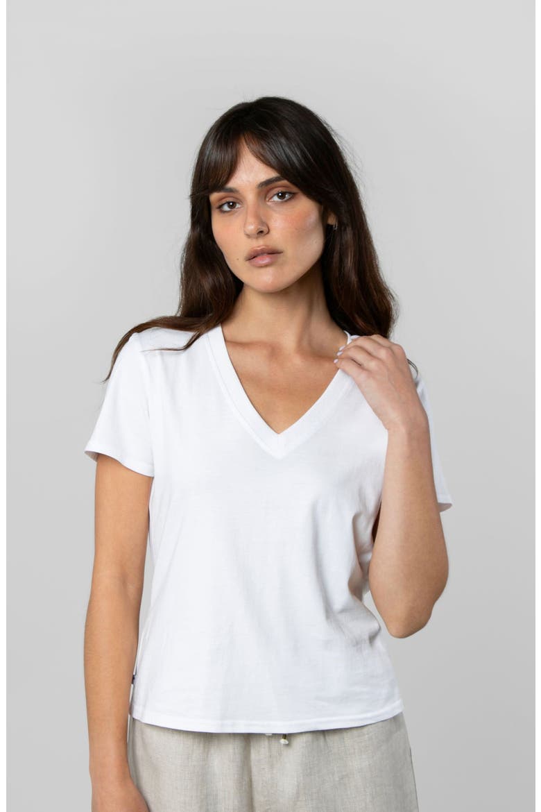 Supima V-neck, Main, color, White