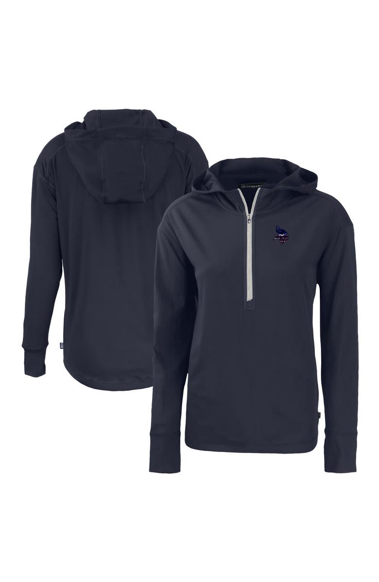 Cutter & Buck Women's Cutter & Buck  Navy Minnesota Vikings  Daybreak Eco Recycled Half-Zip Hoodie, Main, color, 