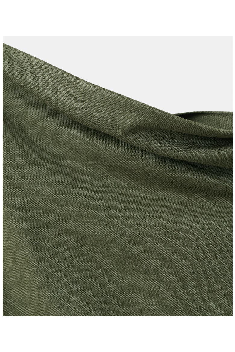Draped Neck Asymmetric Top, Alternate, color, KHAKI GREEN
