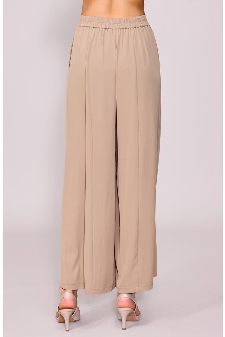 Pleated Crepe Wide Leg Pants, Alternate, color, KHAKI