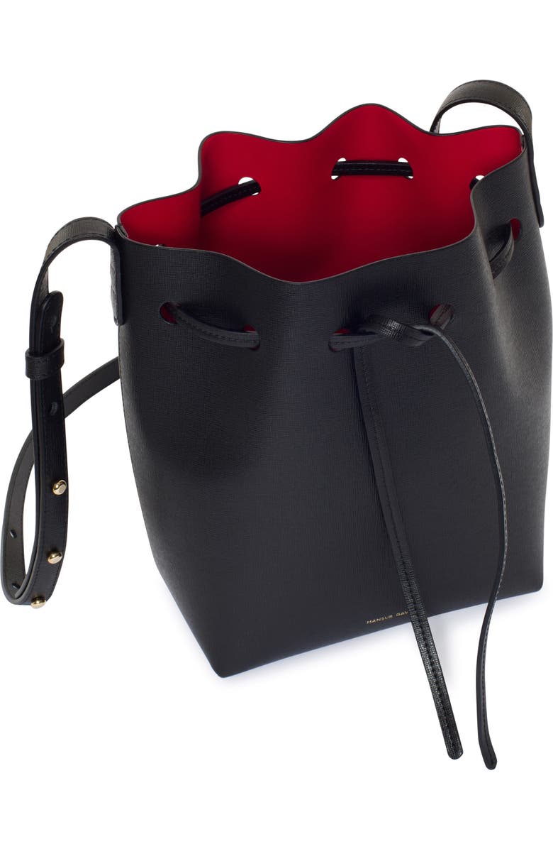 Mansur Gavriel Mini Saffiano Leather Bucket Bag, Alternate, color,