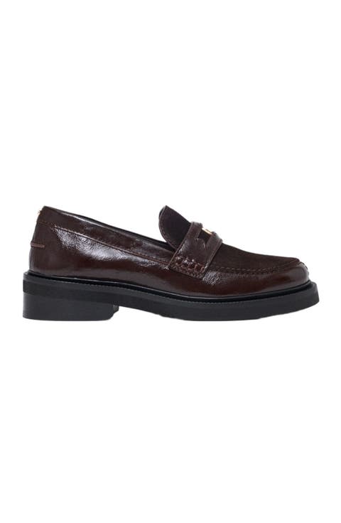 Leather and suede loafers