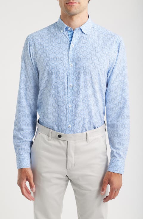 XC+™ Football Print Performance Button-Down Shirt