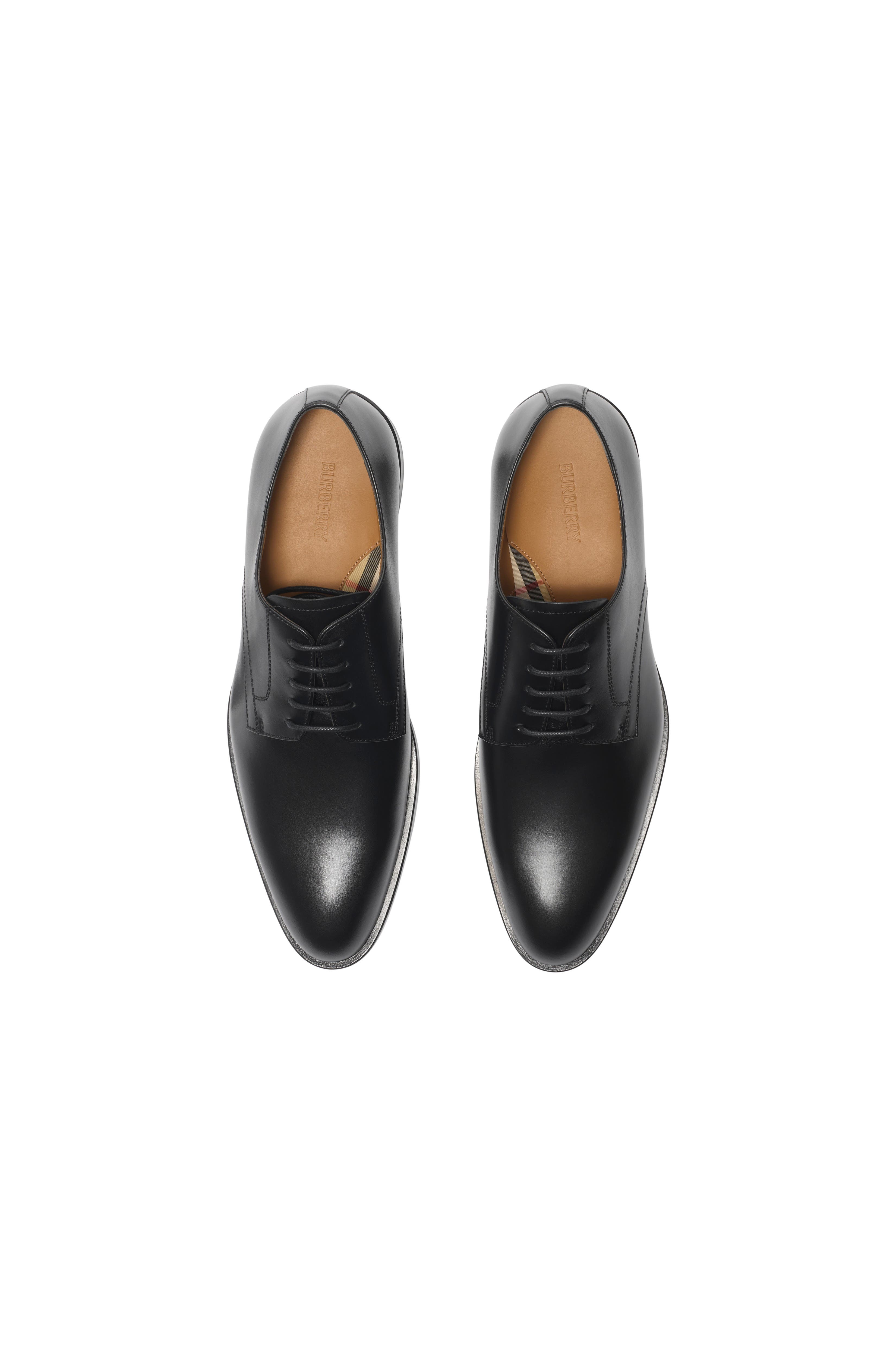 Burberry Leather Carlyle Stamp Derby Shoes, Alternate, color, 