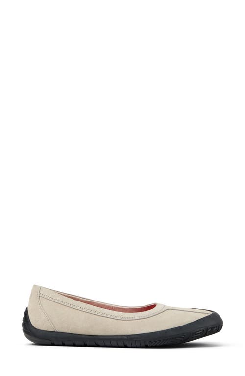 Camper Leather Ballet Flats In Gray