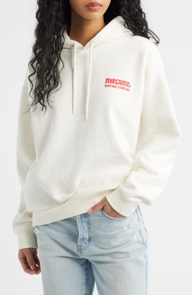 Rip Curl Surf Puff Print Graphic Hoodie, Main, color, Cayenne