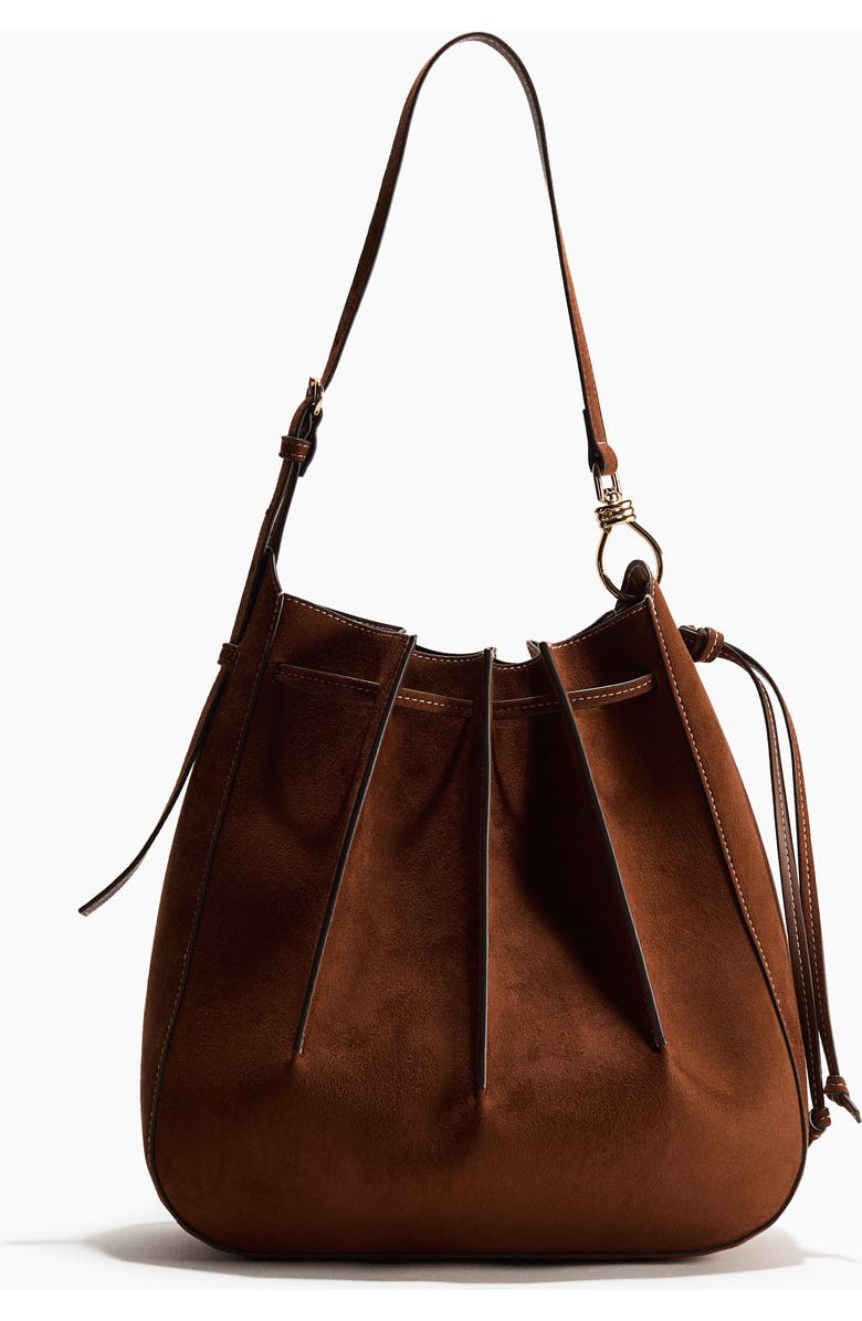 H&M Pleated Shoulder Bag, Main, color, Brown