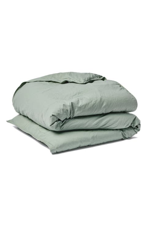Crinkled Organic Cotton Percale Duvet Cover