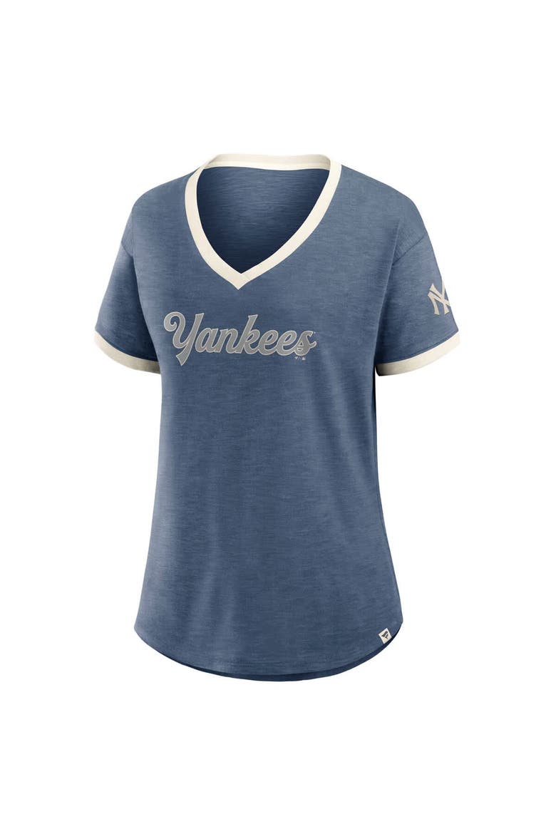 Women's Fanatics Navy New York Yankees Cooperstown Collection Vintage Play​ V-Neck T-Shirt, Alternate, color, Navy