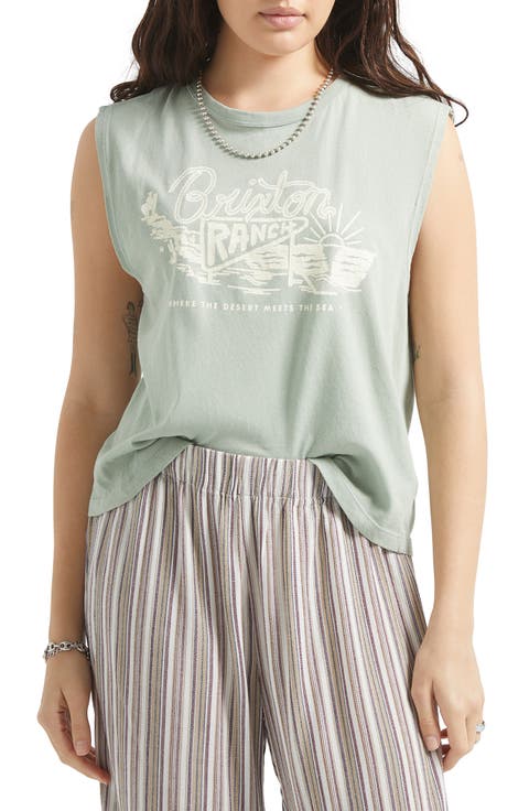 Ranch Logo Cotton Graphic Muscle Tank