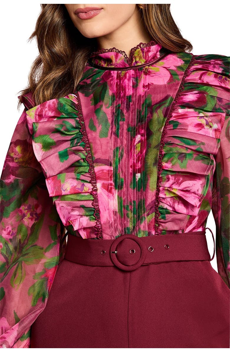 Coast Organza Blouse Jumpsuit, Alternate, color, Plum