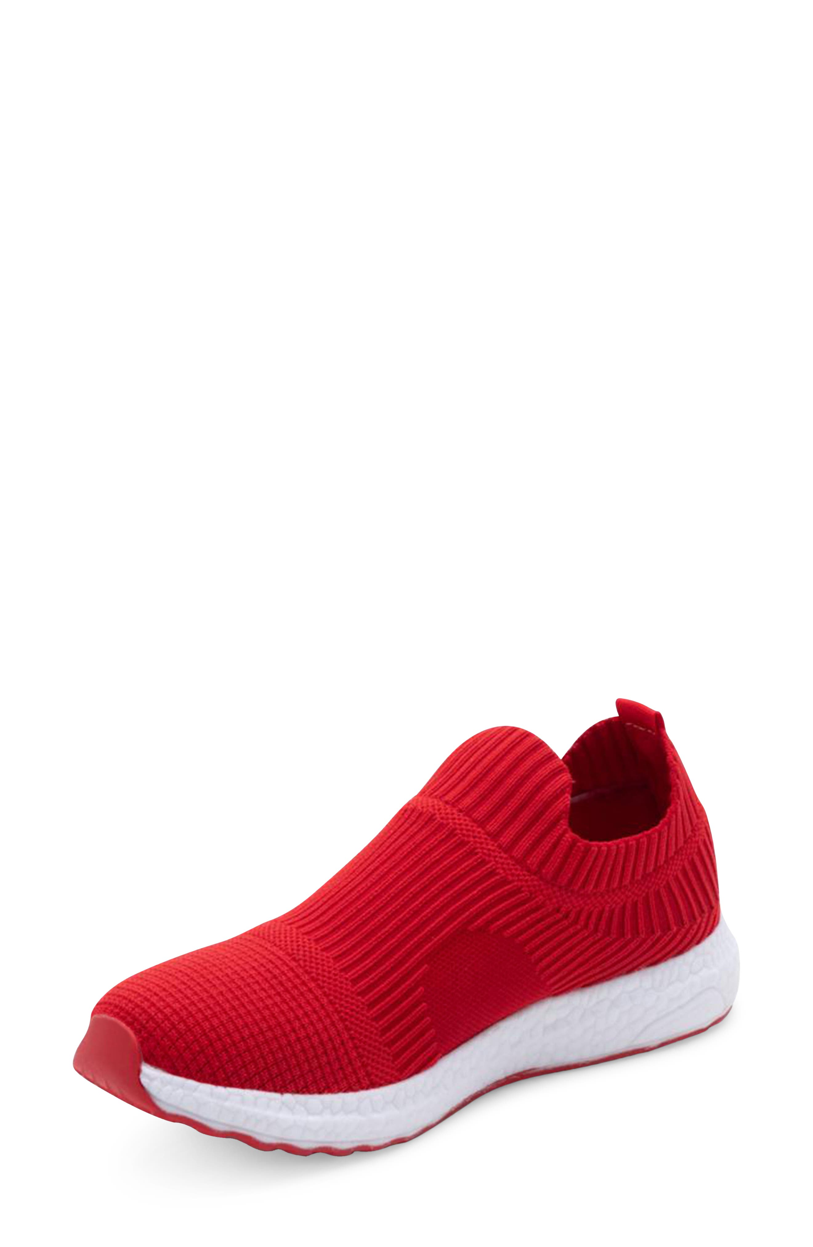 Waterproof Slip On Sneaker, Alternate, color, RED KNIT