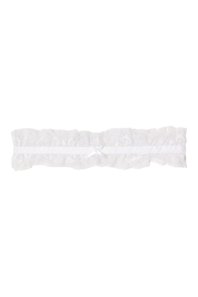 Mascarade Lace Garter, Alternate, color, WHITE