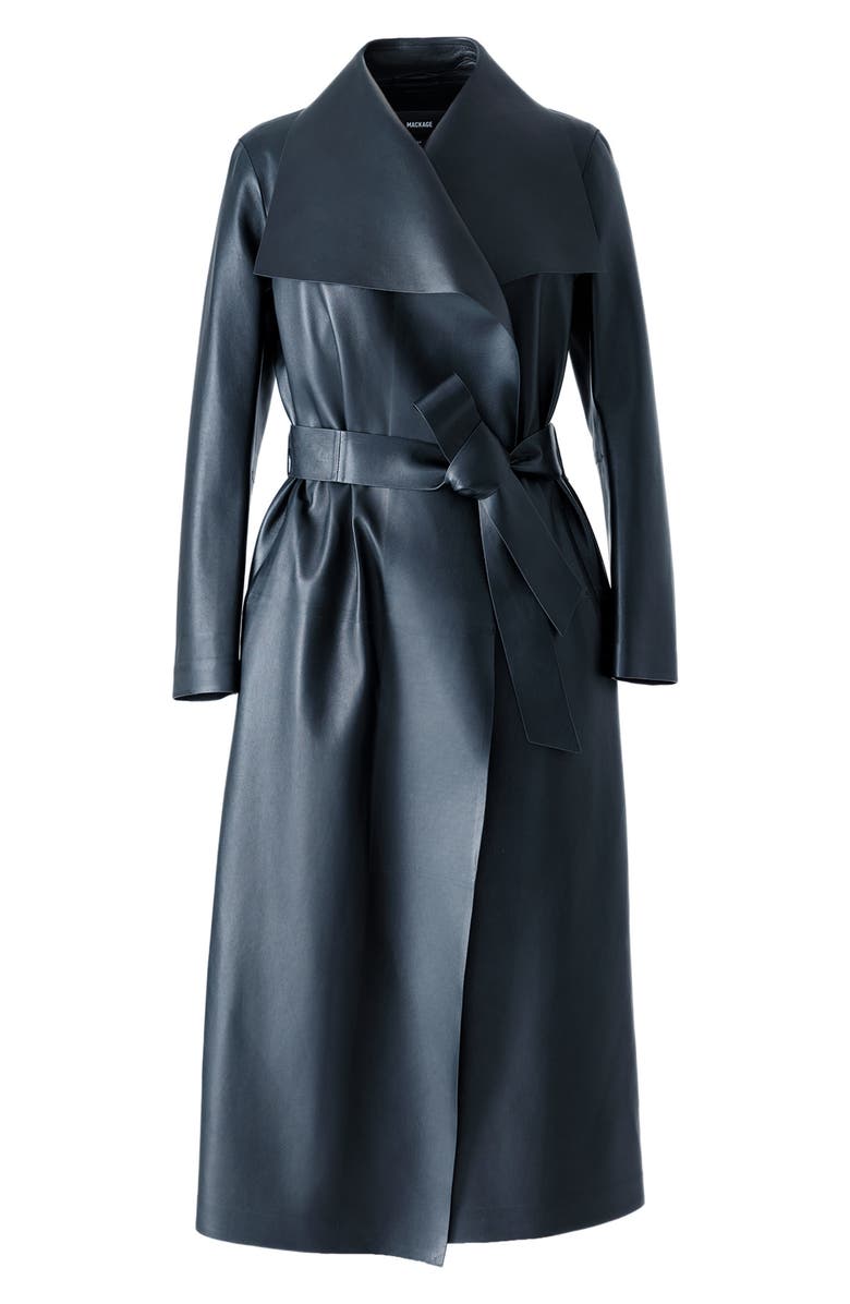 Mackage Mai Leather Trench Coat, Alternate, color,
