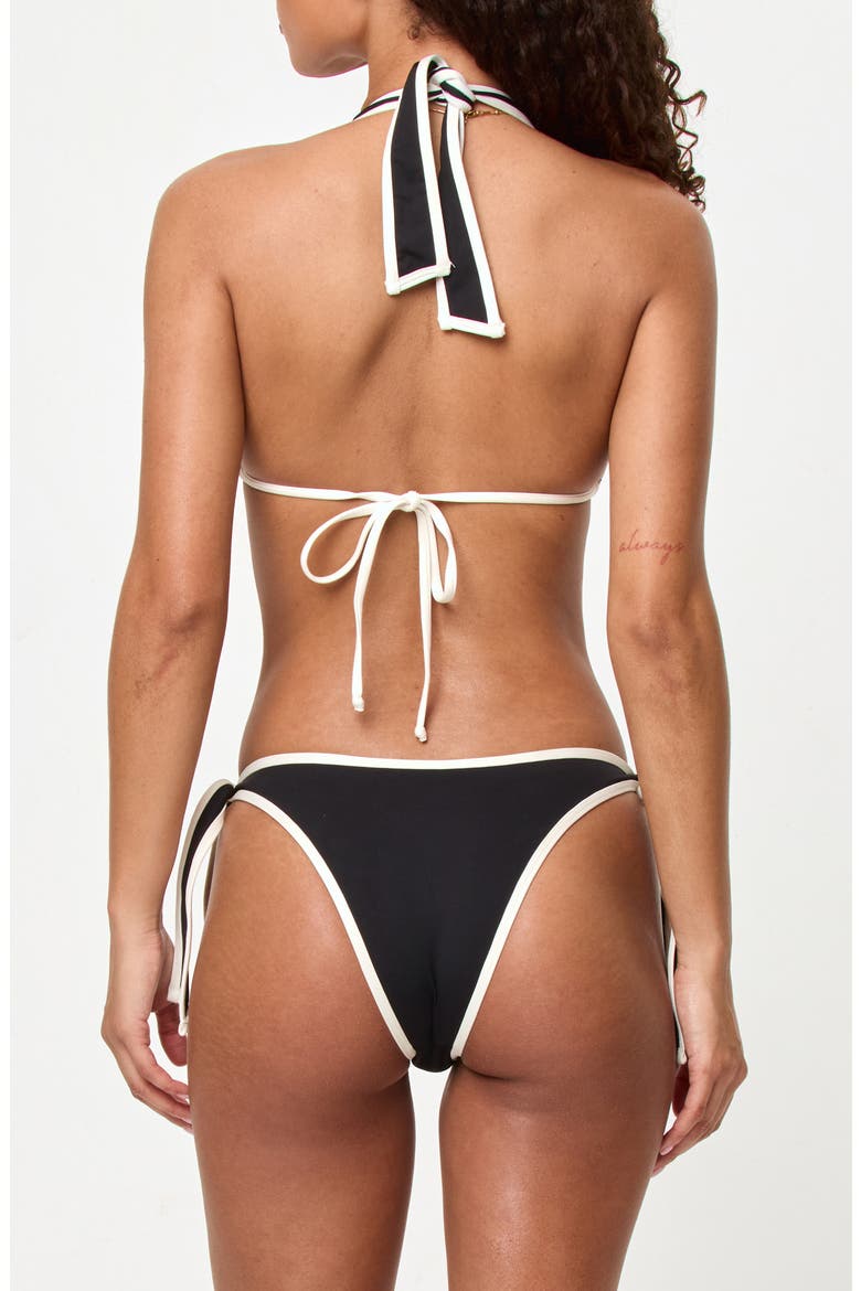 Shane Bitsy Side Tie Bikini Bottoms, Alternate, color, BLACK/ CREAM