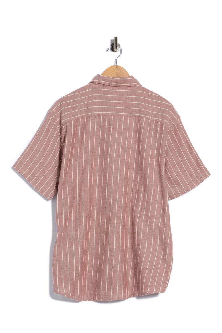 Dayshift Stripe II Short Sleeve Button-Up Shirt, Alternate, color, RED EARTH